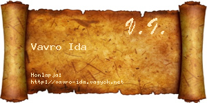 Vavro Ida névjegykártya